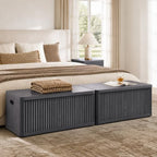 SICOTAS Storage Bench 80.4" Wide Shoe Bench with Lift Top Large Wooden Storage Chest Trunk Modern Blanket Chest with 4 Safety Hinges & Seating for Bedroom Entryway Living Room Hallway