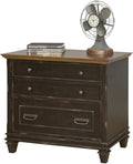 Martin Furniture Hartford Wood Lateral File with Locking Legal/Letter File Drawer Black