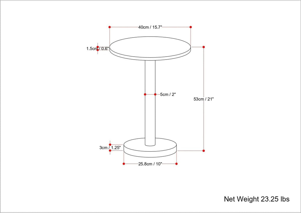 HomeStock Metal & Marble Side Table, Round Pedestal Accent Table - White & Gold