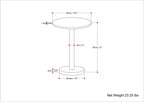 HomeStock Metal & Marble Side Table, Round Pedestal Accent Table - White & Gold