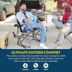 GCI Outdoor Freestyle Rocker XL Camping Chair with Side Table - Red