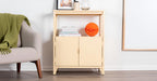 Yellow Metal Folding Storage Cabinet, Morden Foldable Sideboard, Powder Coated Steel Entryway Console Cabinet for Patio Outdoor Indoor Kitchen Bathroom, 5mins Assembly with Bolt
