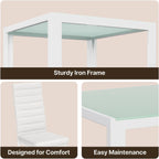 Gizoon 3 Piece Glass Dining Table Set, Kitchen Table and Chairs Set for 2 | PU Leather Modern Room Sets,Small Dining Table Sets,Space Saving Table and Chairs Set for Home, Kitchen,Living Room, White