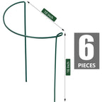 FEED GARDEN Peony Cages and Supports, 6 Pack Plant Support Stakes for Outdoor & Indoor Plants, 10" W x 16" H Half Round Garden Plant Support Rings for Peonies, Hydrangeas, Roses, Dahlias