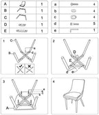 CangLong Upholstered Fabric Chairs and Solid Wood Legs for Kitchen Dining Bedroom Living Room, Set of 2, Grey