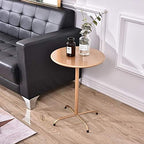 Telephone Table, Round Metal Coffee/Telephone/Bedside Table,Living Room Sofa Side Table,Removable Design,4 Metal Foot Base(Gold-15.74 * 21.65in
