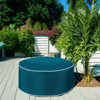 QILLOWAY Inflatable Outdoor Ottoman for Patio, Waterproof Round Pouf, Inflatable Foot Rest, Outdoor Footstool for Poolside, Garden，Camping,Peacock Blue