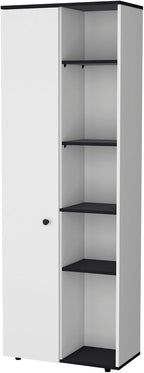 Molly White and Black 1-Door Multistorage Kitchen Pantry