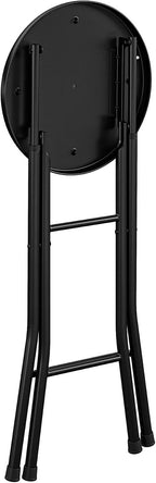 24" Vinyl Padded Folding Stool, Black