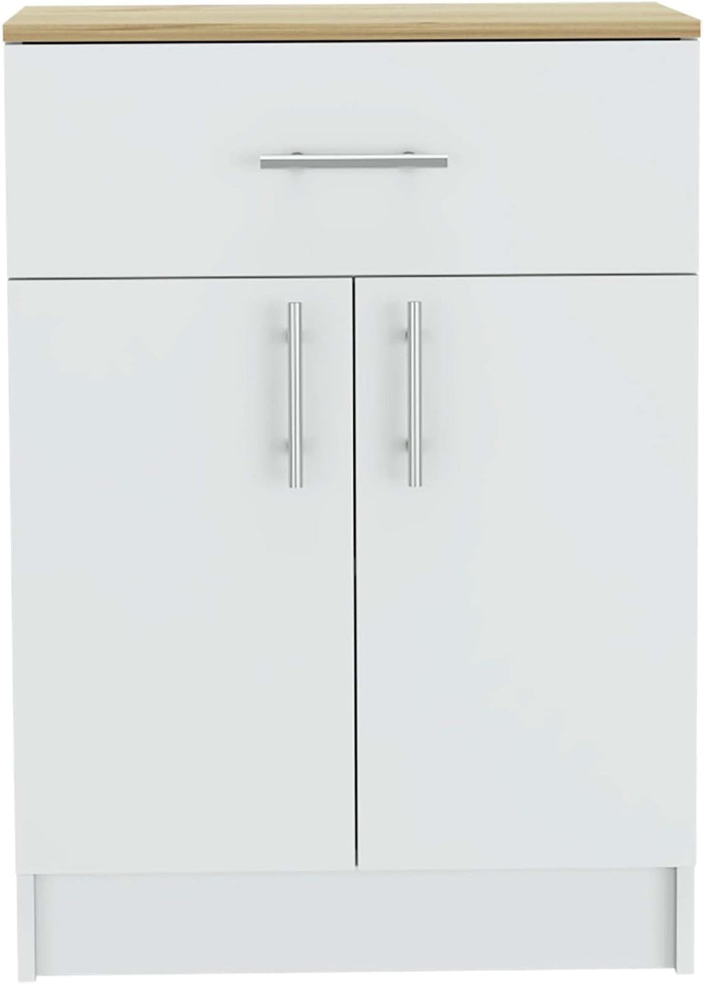 2 Piece Kitchen Set with Island Table and Pantry Cabinet | Includes pre-drilled holes for assembly