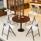 Folding Chairs 4 Pack, Outdoor White Folding Chairs for Outside Indoor, Portable 350 lbs Capacity Heavy Duty Plastic Metal Foldable Chairs Commercial Seating for Picnic, Party, Patio