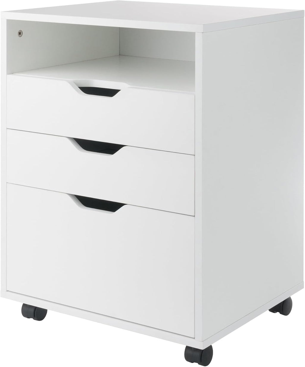 Winsome Halifax Mobile Storage Cabinet with 5 Drawers in White, Stylish & Functional Home Storage Cabinet for Filing, Kitchen Organization, Moveable Furniture for Office, Dorms, Apartments