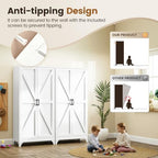 Yizosh Metal Storage Cabinet with Doors and 4 Adjustable Shelves - 75" White Kitchen Pantry Storage,4-Tier Tall Steel Cabinet Locker for Kitchen,Living Room,Dining Room