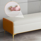 Modern Bed End Stool Bedroom Shoe Changing Entrance Bench Clothing Store Cloakroom Rest Sofa Storage Entryway(Orange,Medium)