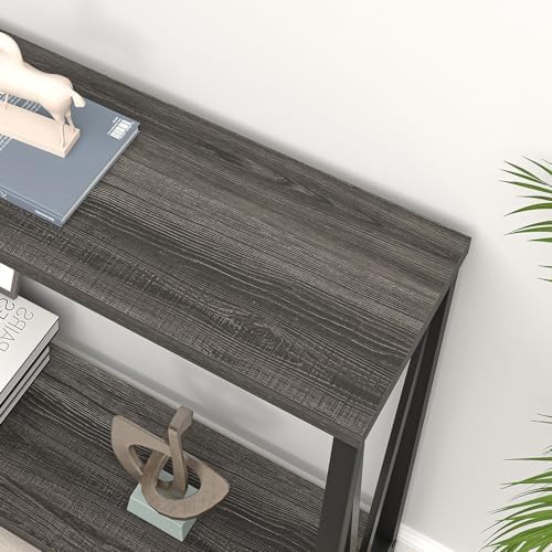 FOLUBAN Console Table for Entryway, Modern Sofa Table Behind Couch, Narrow Entry Table for Hallway, Living Room (Industrial, Dark Gray)