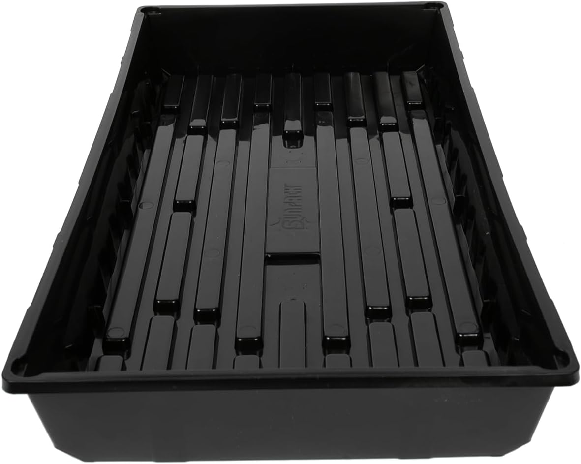 SUNPACK 10" x 20" Mega Plastic Seed Starting Tray, Black, 2.5" (Pack of 30) - No Drainage Holes, Ideal for Greenhouses or Indoor Gardening - Made of Thick, Strong Plastic