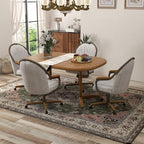 Chromcraft D7775 4pc Swivel Tilt Kitchen Dining Chair - Bronze-Chestnut | Premium Seating with Caster Wheels and Wooden Arms - Classic Rolling Comfort for Dining Room Elegance