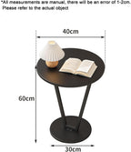Sofa Side Table, Small Table, Side Cabinet, Small Coffee Table, Bedside Bedside Table, Small Round Table, Storage Rack, Rounded Corner Table (Color : Black), 32454