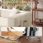 78.8" Couch for Living Room, Futon Sleeper Sofa Bed | Convertible Sofa Bed, Corduroy Pull Out Couch Loveseat with Storage Pocket, Modular Design, No Assembly, White