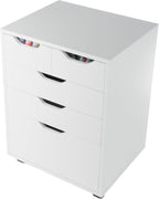Winsome Halifax Mobile Storage Cabinet with 5 Drawers in White, Stylish & Functional Home Storage Cabinet for Filing, Kitchen Organization, Moveable Furniture for Office, Dorms, Apartments