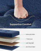 SONGMICS Storage Ottoman Bench, Foldable Foot Rest with Legs | End of Bed Bench, Storage Chest, 43.3 x 15 x 15.8 Inches, Load up to 660 lb, Midnight Blue, MELISA Collection ULSF018I01
