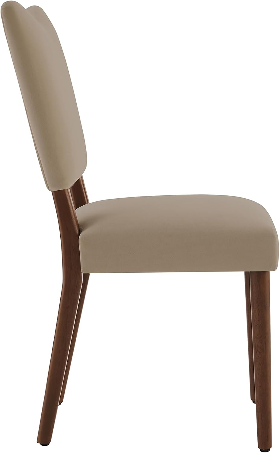KISLOT Upholstered Dining Chairs Set of 4, Modern Velvet Kitchen Chairs with Solid Wood Legs, High Back Wooden Dining Room Chairs with Dark Walnut Color Legs for Farmhouse Kitchen Dining Room, Brown