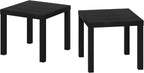 Furinno Classic Homey Square Parsons Side End Table, Set of 2, Black