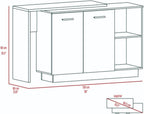2-Shelf 1-Drawer Kitchen Island Wenge and Light Oak | Includes 5 shelves and 2 doors for storage and display