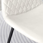 Furniturebox Dining Chair Set of 2 - Corona Black Leg White Faux Leather Dining Chair