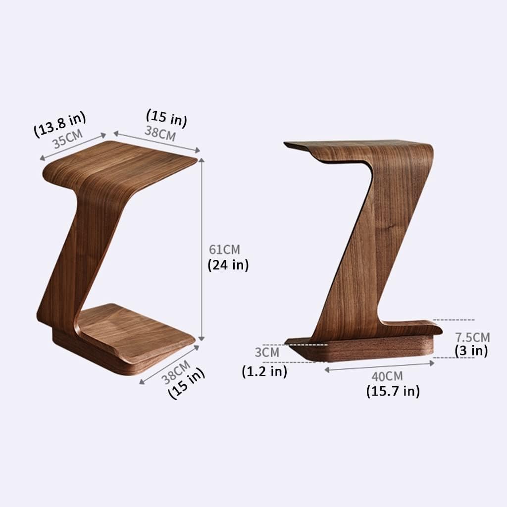 Wood Side Table Modern C Table Sofa Small End Table Mobile Coffee Table Snack Drink TV Tray for Living Room Bedroom Small Spaces Decoration