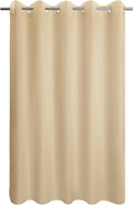Fabric Shower Curtain No Hooks & Liner Needed - Soft Waterproof Hotel Cloth Shower Curtain Washable with Hooks Built-in, Beige, 71x74 Standard Size