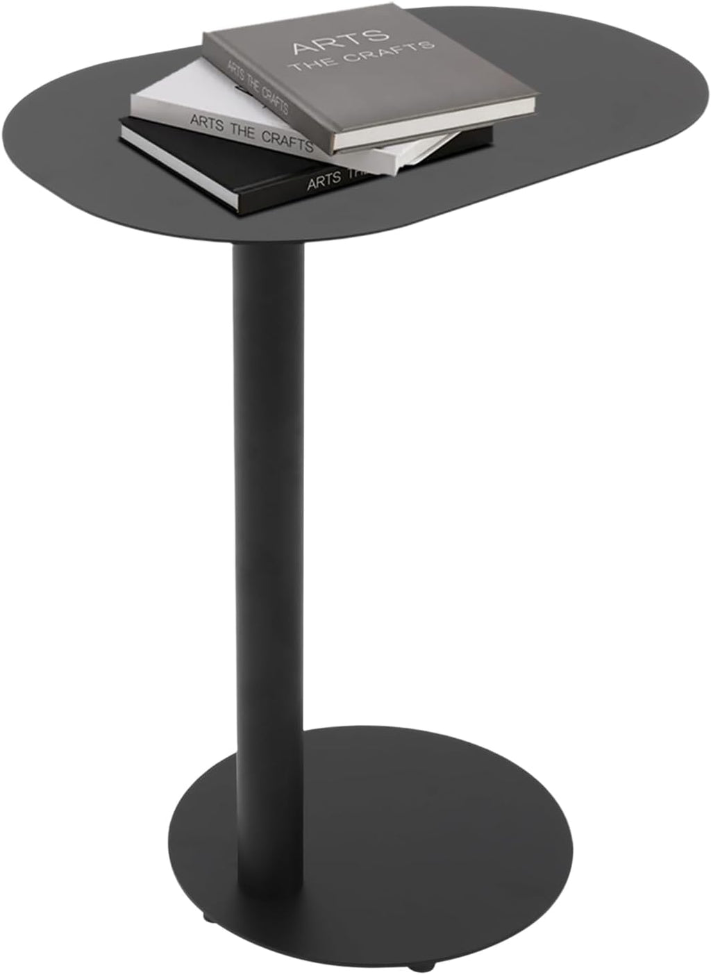 C-Shaped Side Table, Iron End Table, Couch Side Table for Living Room, Study Room, Bedroom & Office (Black)