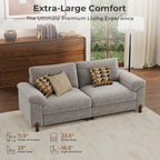 SITJOY Cloud Couch Sectional, 2 Seater Loveseat Chenille in Light Gray | Detachable and Washable Cover, Sectional Sofas for Living Room, Deep Seat Wide Couch