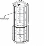 Lighted Corner Curio Cabinet - Elegant Glass Display Case for Living Room & Bar Storage - Perfect for Antique Collections & Wine - Includes Built-in Lighting - Black