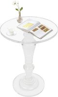 Acrylic End Table Clear Coffee Table with Round Tabletop, Multifuntional Side Drink Tables for Small Spaces Small Side Tables for Living Room Bedroom & Study Rooms, 13" D X 13" W X 20" H