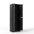 Storage Cabinet,Kitchen Pantry Cabinet,Kitchen Pantry Storage Cabinets with 4 Doors,Tall Kitchen Pantry with Adjustable Shelves,Cupboard for Kitchen,Pantry,Dining Room,Living Room and Bathroom,Black