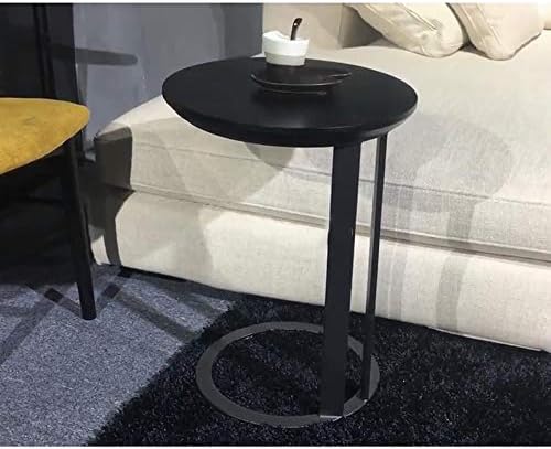 Telephone Table, Black Solid Wood Side Table,Living Room Sofa Side Table,Round Side Table/End Table/Night Stand/Coffee Table,Telephone Tables,Diameter 15.74 in(Black-15.74 * 21.25in
