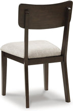 Signature Design by Ashley Favelon Upholstered Wood Dining Chairs, Set of 2 | Mid-century modern curved backrest, Foam cushioned seat, Merlot finish solid wood frame, Casual dining room use