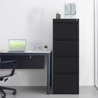 4 Drawer File Cabinet with Lock,Heavy Duty Vertical Filing Cabinets for Home Office, File Storage Cabinet for Letter/Legal/A4/F4 Size File,Assembly Required