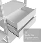 Madesa Kitchen Pantry Storage Rack with 2 Drawers and Open Shelves 51" L Multiuse Modular Cabinet for Kitchen Organization - White