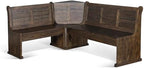 Pemberly Row 4-Pieces Dining Set Wood, Rectangular in Cherry (36" H x 75" W x 56" D) for Kitchen, Dining Room with Table, Reversable Seating, and Storage Space
