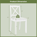 GOFLAME Dining Chairs Set of 4, Kitchen Chairs with Rubber Wood Legs & Cross Back, Farmhouse Armless Dinette Chairs for Dining Room, Living Room, Restaurant, 400 LBS Load Capacity, White