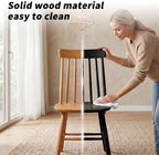 Black Wood Dining Chairs Set of 6, Windsor Farmhouse | Spindle Back, Solid Wood, Farmhouse Style, for Kitchen & Dining Room, Easy Assembly, Set of 6 Black, Country Decor