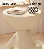Round End Table with Storage, Cute Sofa Side Table, Versatile Nightstand, Modern Coffee Table for Living Room, Bedroom, Bathroom(Orange)