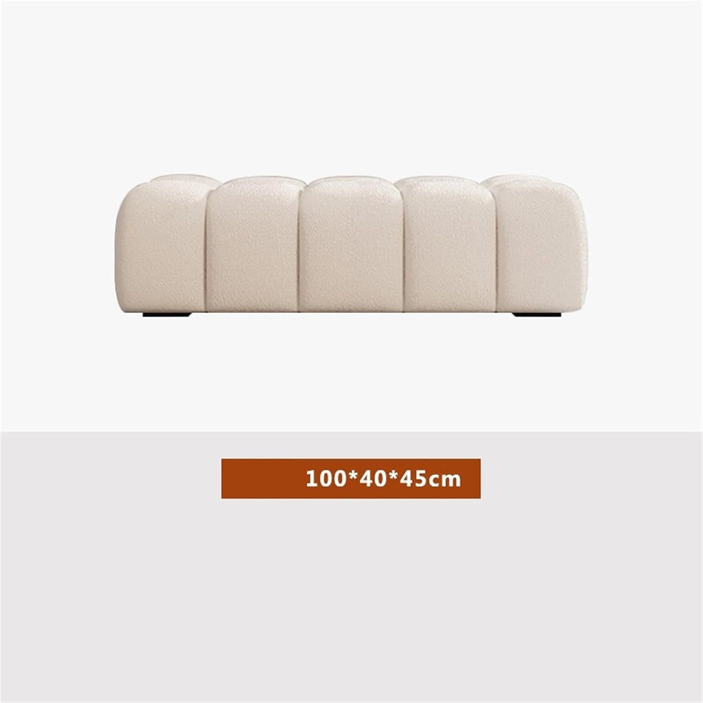Modern Fabric Bed end Bench Long Bedroom Dressing Room Wooden Shoe Changing Entryway(Medium)