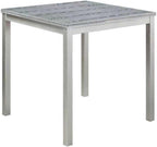 LUMISOL Wood Square Dining Table for 4, Farmhouse Counter Height Kitchen Table for Small Space, No Included Chairs, Silver Grey