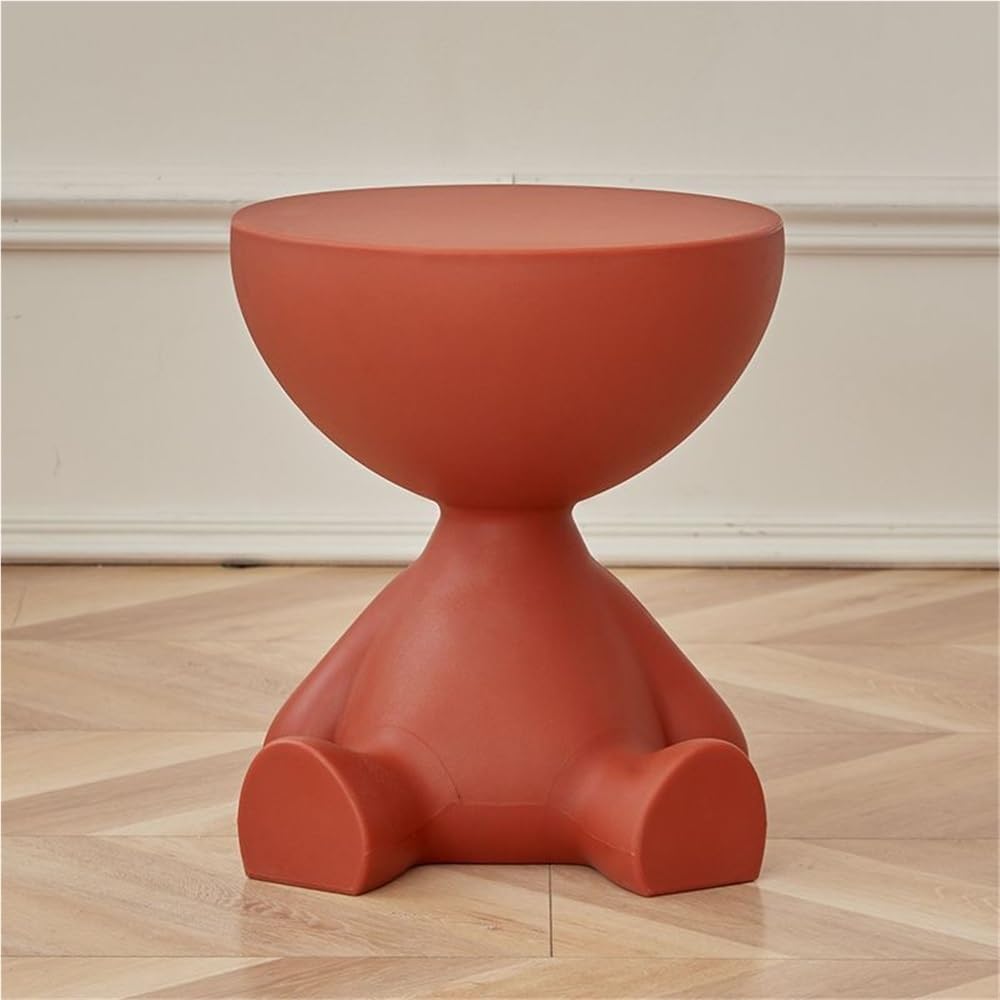 Side Table, Bedside Table with Storage, Round End Table, Balcony Table, Suitable for Bedroom, Living Room, Leisure Room(Red)