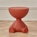Side Table, Bedside Table with Storage, Round End Table, Balcony Table, Suitable for Bedroom, Living Room, Leisure Room(Red)