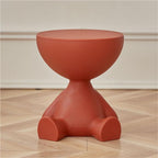 Side Table, Bedside Table with Storage, Round End Table, Balcony Table, Suitable for Bedroom, Living Room, Leisure Room(Red)