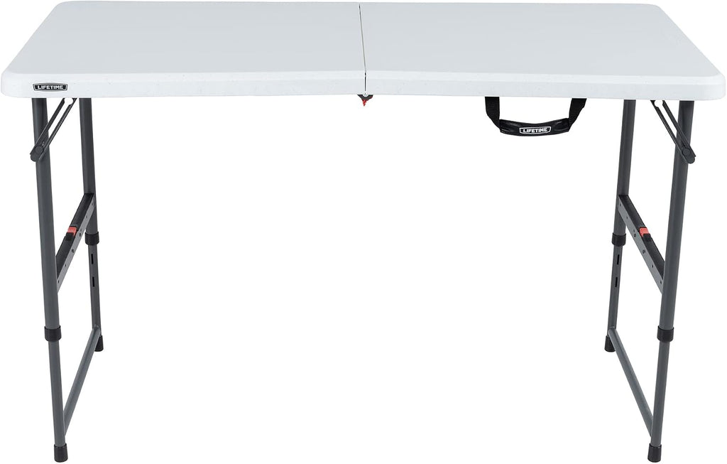LIFETIME Height Adjustable Folding Table, 4 Foot